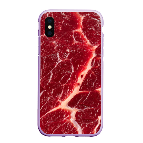 Чехол для iPhone XS Max матовый Мясо на Хэллоуин - текстура, цвет сиреневый