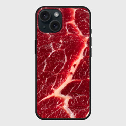 Чехол силиконовый для Apple iPhone 15 матовый Мясо на Хэллоуин - текстура