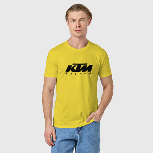 Мужская футболка хлопок КТМ мотокросс KTM racing, цвет желтый - фото 3