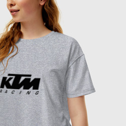 Женская футболка хлопок Oversize КТМ мотокросс KTM racing - фото 2