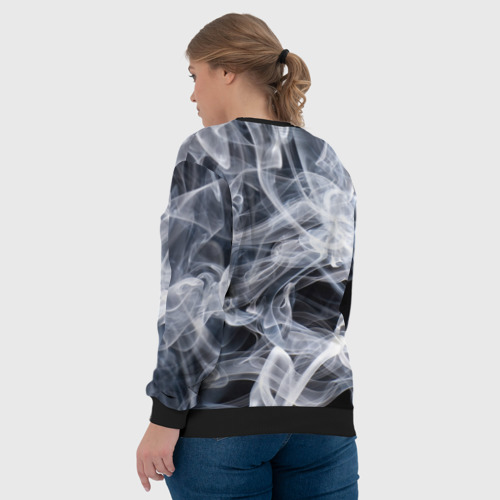 Женский свитшот 3D с принтом Графика дыма, вид сзади #2