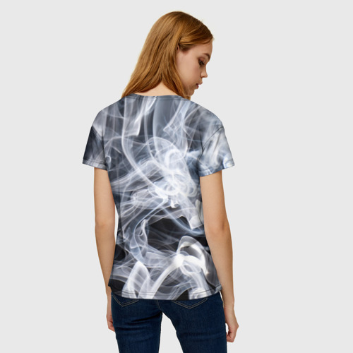 Женская футболка 3D с принтом Графика дыма, вид сзади #2