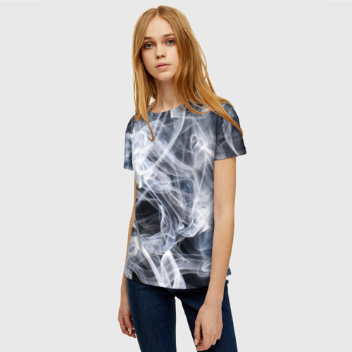 Женская футболка 3D с принтом Графика дыма, фото на моделе #1