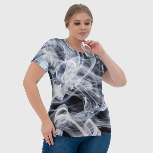 Женская футболка 3D с принтом Графика дыма, фото #4