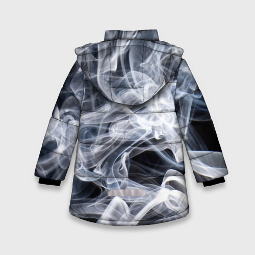 Зимняя куртка для девочек 3D с принтом Графика дыма, вид сзади #1