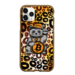 Чехол для iPhone 11 Pro Max матовый BitCoin кот