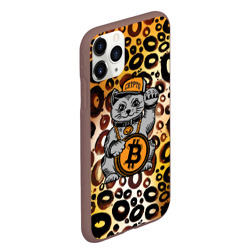 Чехол для iPhone 11 Pro Max матовый BitCoin кот - фото 2