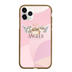 Чехол для iPhone 11 Pro Max матовый Кошечки - ангелы