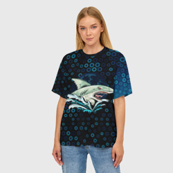 Женская футболка oversize 3D Морская угроза - фото 2