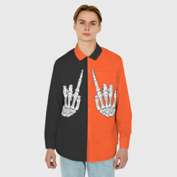 Мужская рубашка oversize 3D Ладошки скелета - фото 2