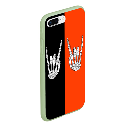 Чехол для iPhone 7Plus/8 Plus матовый Ладошки скелета, цвет салатовый - фото 3