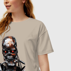 Женская футболка хлопок Oversize Terminator T-800 - фото 2