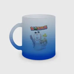 Кружка матовая стеклянная Worms 3D game - holy hand grenade