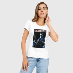 Женская футболка хлопок Slim Арнольд Шварценеггер - фото 2