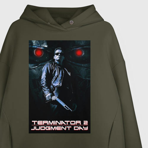 Женское худи Oversize хлопок Terminator JD, цвет хаки - фото 3