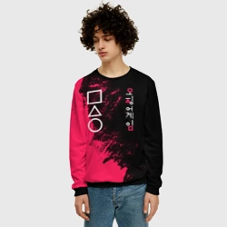 Мужской свитшот 3D Игра в кальмара Squid game - фото 2