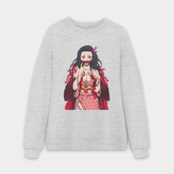 Мужской свитшот oversize без начеса хлопок Незуко секси-тян из Клинка демона