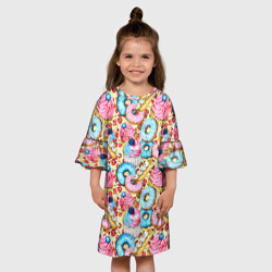 Детское платье 3D Вкусный узор из сладостей - фото 2