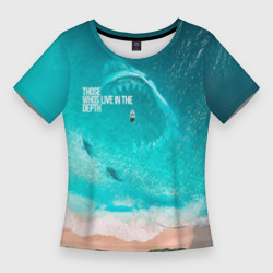 Женская футболка 3D Slim Shark in sea