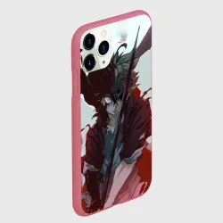 Чехол для iPhone 11 Pro матовый Аста в режиме демона черный клевер - фото 2