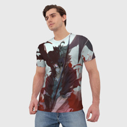 Мужская футболка 3D Аста в режиме демона черный клевер - фото 2