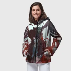 Женская ветровка 3D Аста в режиме демона черный клевер - фото 2