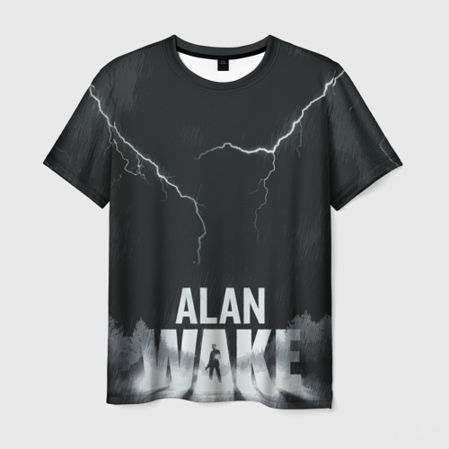 Мужская футболка с принтом Alan Wake Dark Place, вид спереди №1
