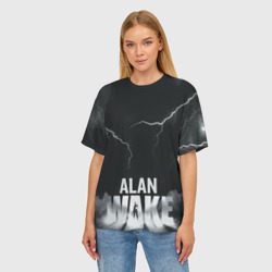 Женская футболка oversize 3D Alan Wake Dark Place - фото 2