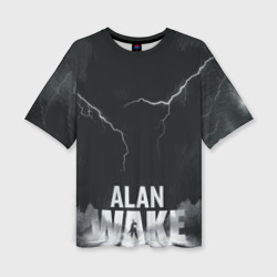 Женская футболка oversize 3D Alan Wake Dark Place