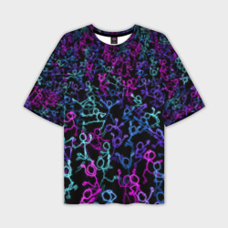 Мужская футболка oversize 3D Neon Rave Party