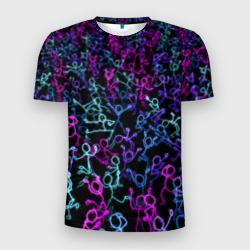 Мужская футболка 3D Slim Neon Rave Party