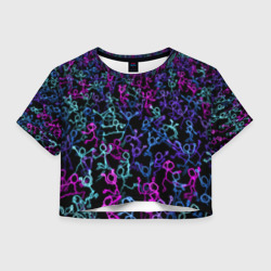 Женская футболка Crop-top 3D Neon Rave Party