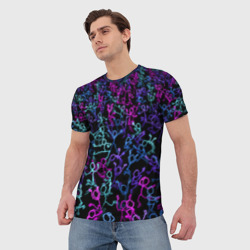 Мужская футболка 3D Neon Rave Party - фото 2