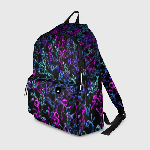 Рюкзак 3D с принтом Neon Rave Party, вид спереди #2