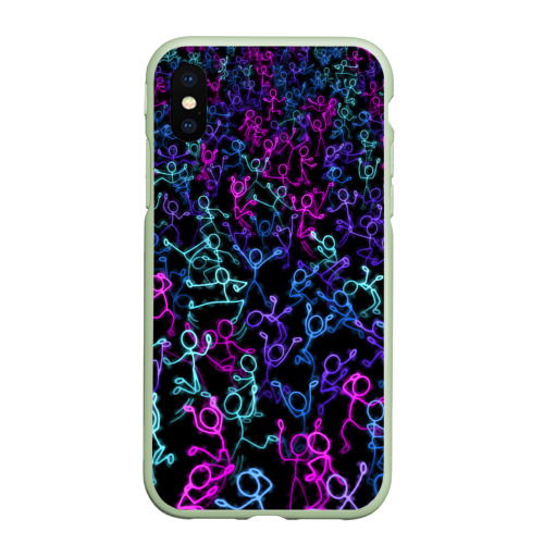 Чехол для iPhone XS Max матовый Neon Rave Party, цвет салатовый