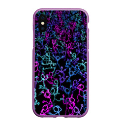 Чехол для iPhone XS Max матовый Neon Rave Party