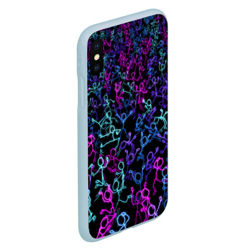 Чехол для iPhone XS Max матовый Neon Rave Party, цвет голубой - фото 3