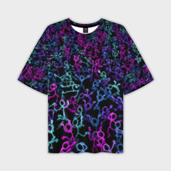 Мужская футболка oversize 3D Neon Rave Party