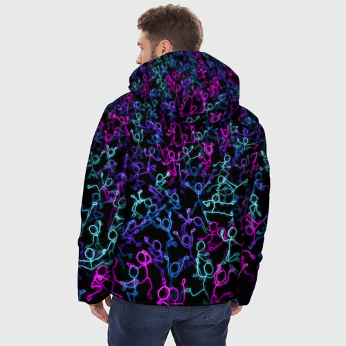 Мужская зимняя куртка 3D Neon Rave Party, цвет черный - фото 4