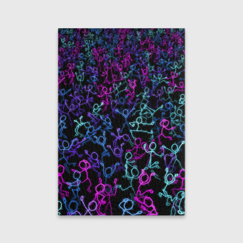 Обложка для паспорта матовая кожа Neon Rave Party, цвет черный - фото 2