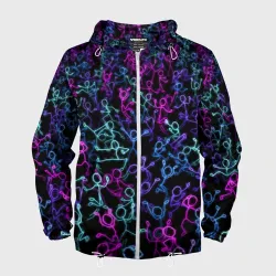Мужская ветровка 3D Neon Rave Party