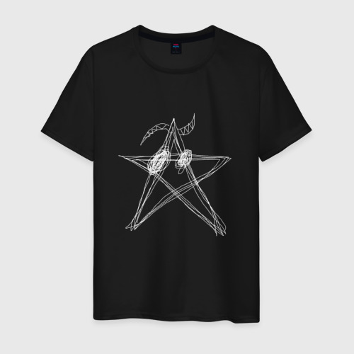Мужская футболка хлопок Ебанутая пентаграмма , цвет черный