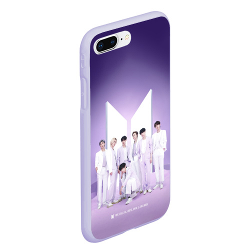 Чехол для iPhone 7Plus/8 Plus матовый с принтом BTS Purple, вид сбоку #3