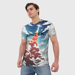 Мужская футболка 3D Ракета Spacex - фото 2