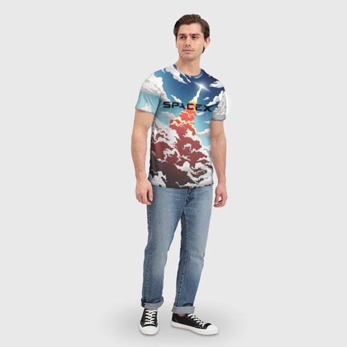 Мужская футболка 3D Ракета Spacex, цвет 3D печать - фото 5