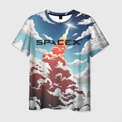 Мужская футболка 3D Ракета | SpaceX