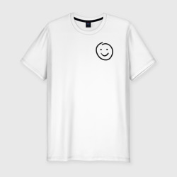 Мужская футболка хлопок Slim Смайлик со стороны сердца