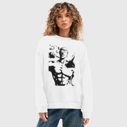 Женский свитшот oversize без начеса хлопок Onibaku Teacher - фото 2