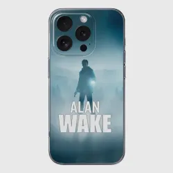 Чехол для iPhone 16 Pro Max силиконовый с защитой камеры Alan Wake Video Game Art
