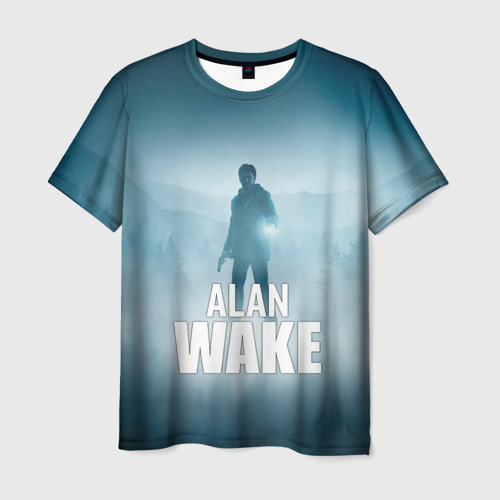 Мужская футболка с принтом Alan Wake Video Game Art, вид спереди №1